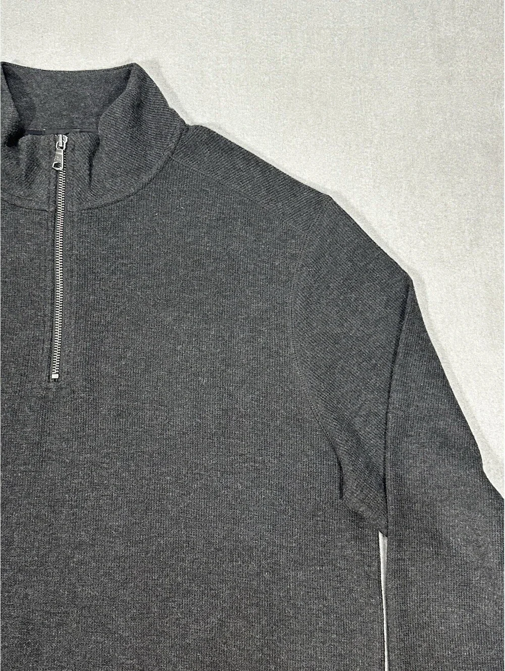 Banana Republic Men’s XL Quarter Zip Pullover Sweater Gray Cotton Blend